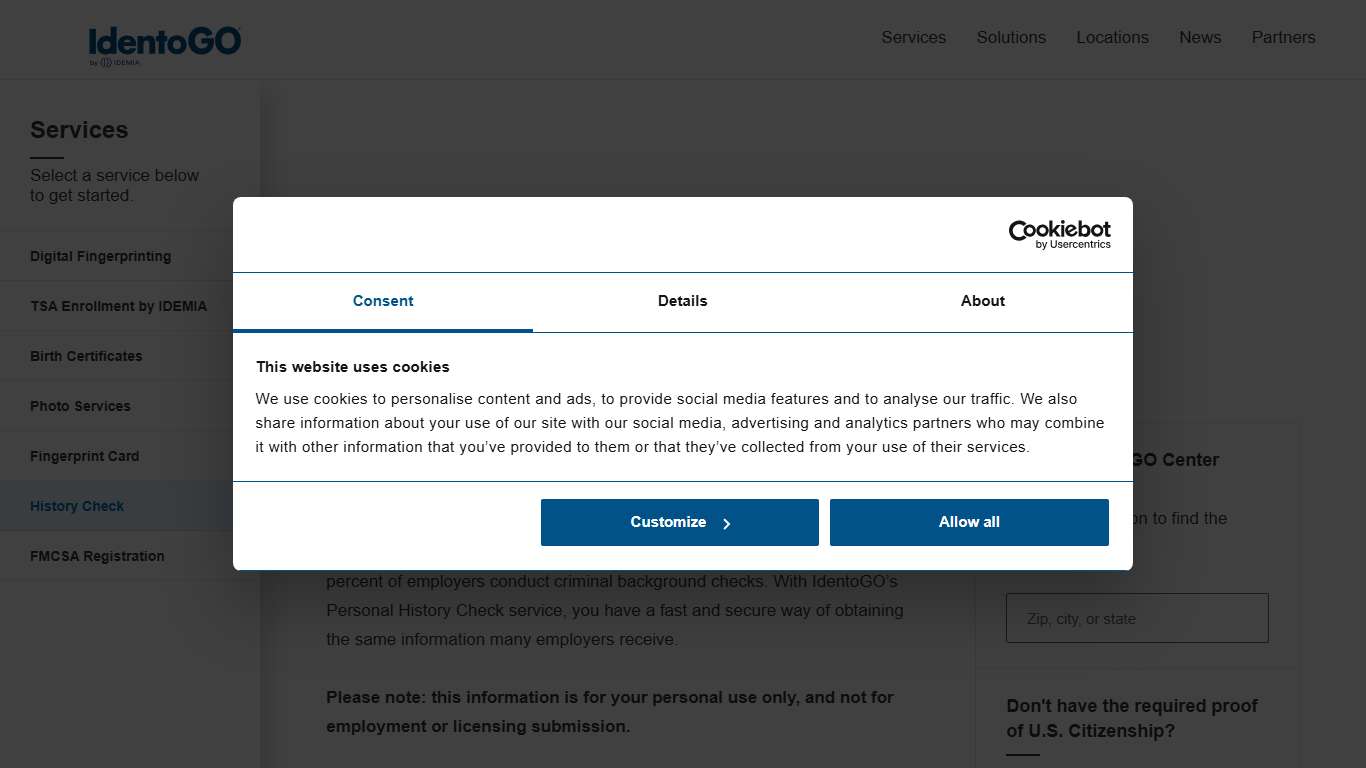 History Check Identogo
